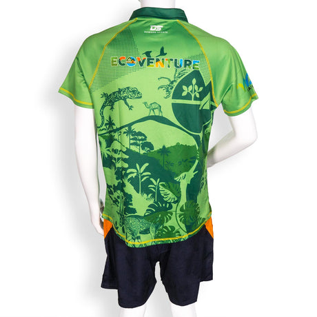 Green tropical print custom polo shirt bespoke sportswear UAE - Polo Shirts - Bespoke Apparel - Dawson Sports