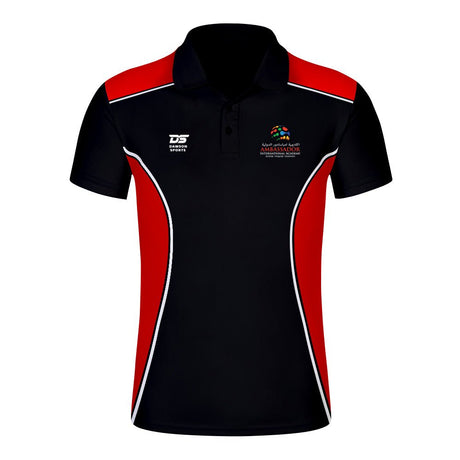 Black red custom polo shirt bespoke team uniform UAE - Polo Shirts - Bespoke Apparel - Dawson Sports